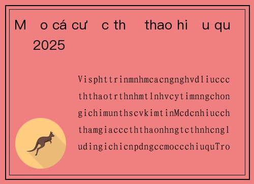 Mẹo cá cược thể thao hiệu quả 2025