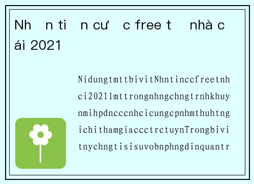 Nhận tiền cược free từ nhà cái 2021