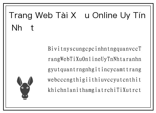Trang Web Tài Xỉu Online Uy Tín Nhất