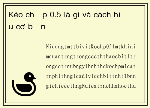 Kèo chấp 0.5 là gì và cách hiểu cơ bản