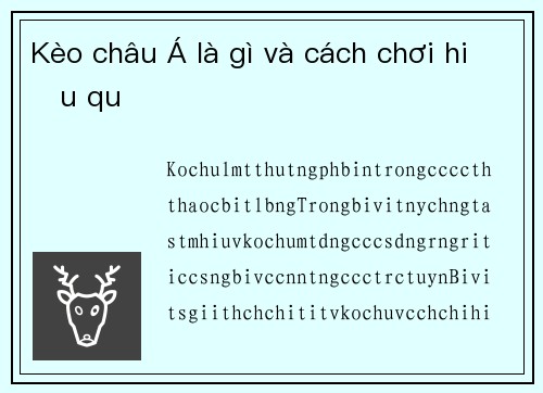 Kèo châu Á là gì và cách chơi hiệu quả