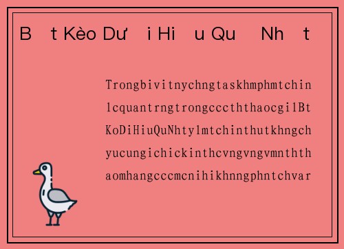 Bắt Kèo Dưới Hiệu Quả Nhất