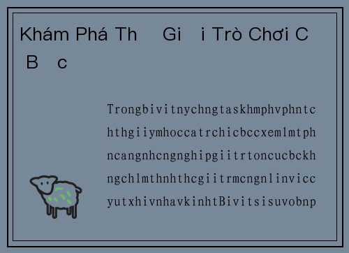 Khám Phá Thế Giới Trò Chơi Cờ Bạc