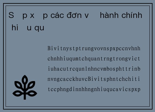 Sắp xếp các đơn vị hành chính hiệu quả