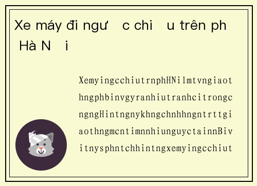 Xe máy đi ngược chiều trên phố Hà Nội
